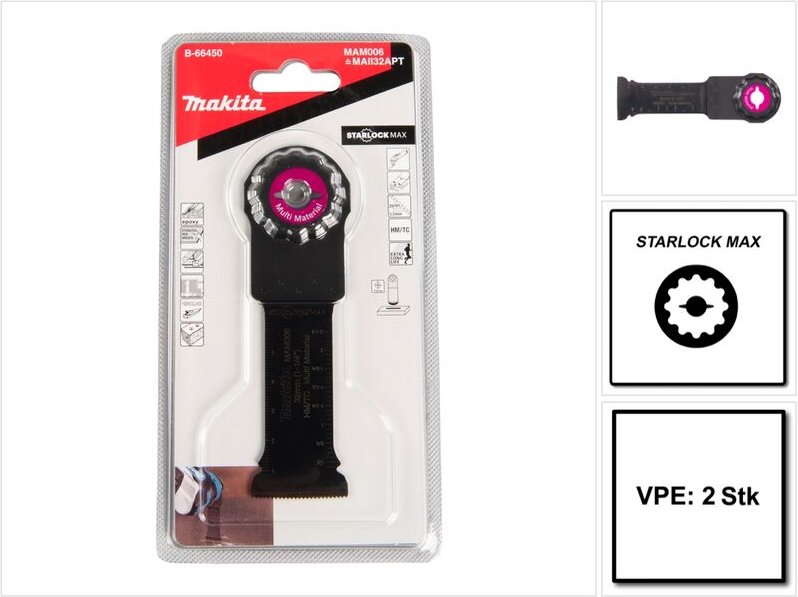MAM006 Tauchsägeblatt Starlock Max 32 x 70 mm 2 Stk. ( 2x B-66450 ) - Makita