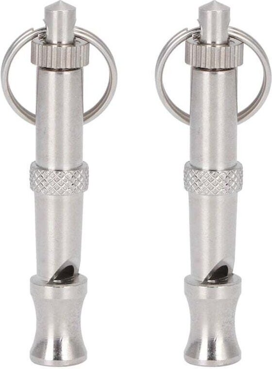 Vtizikl Lot de 2 sifflets ultrasoniques réglables en Argent pour Chien, sifflet ultrasonique pour Animaux de Compagnie, ...