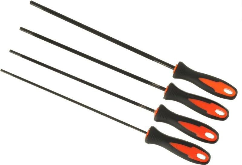 4-teiliges Kettensägenfeilen-Set, Kettensägenfeile, Pferdefeile für Kettensägen, Feile mit Griff, erhältlich in 4 Größen...