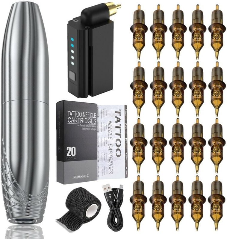 Tattoo-Maschinen-Set, Tattoo-Stift, Professionelle Tätowiermaschine« 24 pcs, Mini-Tattoo-Stift, klein Kinsi