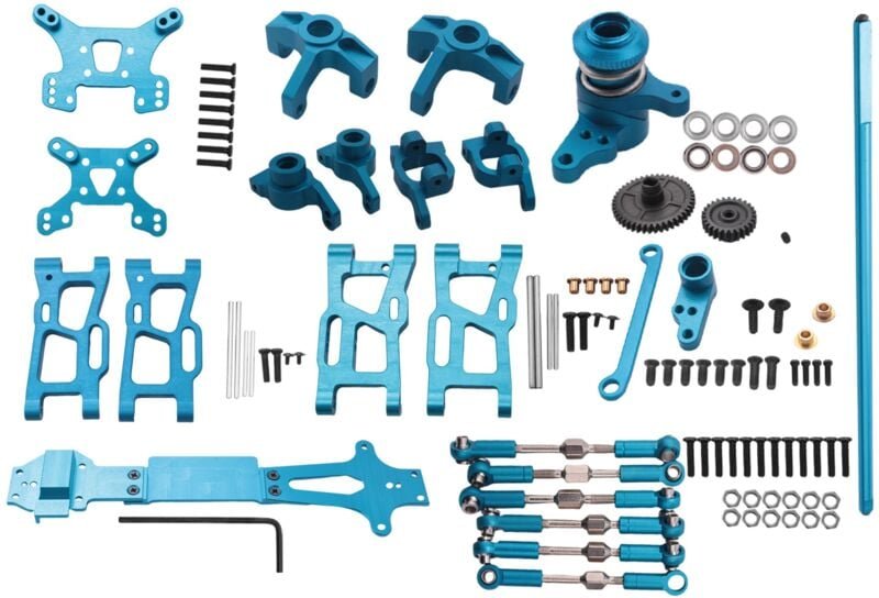 Tlily - Für 1:14 144001 rc Auto Voll Upgrade Teile Metall c Sitz Lenk Becher Schwinge Zentral Antriebswelle, Blau