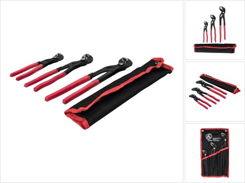 BGS TECHNIC Wasserpumpenzangen-Satz 75209, 175, 240, 300 mm, 3-tlg.