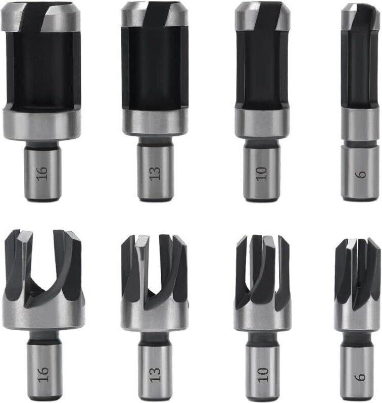 8-teiliges Holzbohrer-Set, 6 mm/10 mm/13 mm/16 mm, Holzbohrer aus Kohlenstoffstahl für die Holzbearbeitung, Klauen- und ...