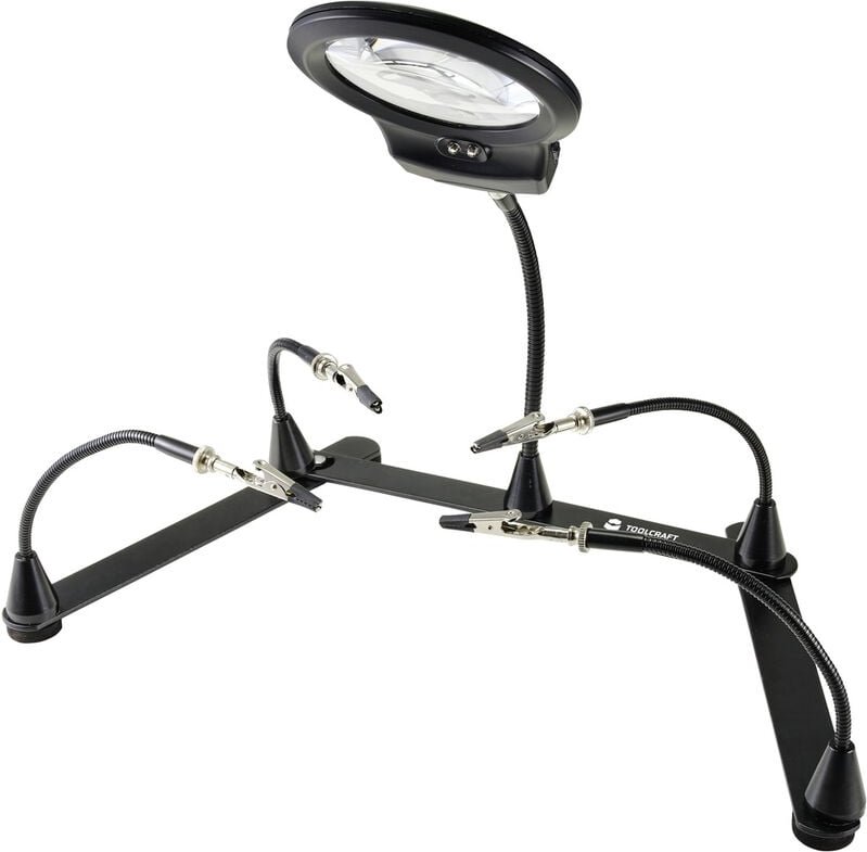 Toolcraft - AT-430 Dritte Hand mit Lupe (ø x h) 90 mm x 365 mm 1 St.