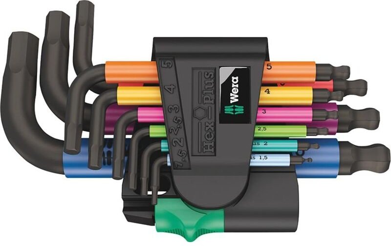 Winkelschraubendreher-Satz 950/9 9-tlg, 6-kant, 1,5 - 10 mm, Kugelkopf - Wera