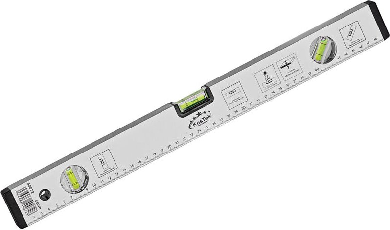 Alu Bau Wasserwaage Messwaage Richtwaage 50 cm mit 3 Libellen und Messskala