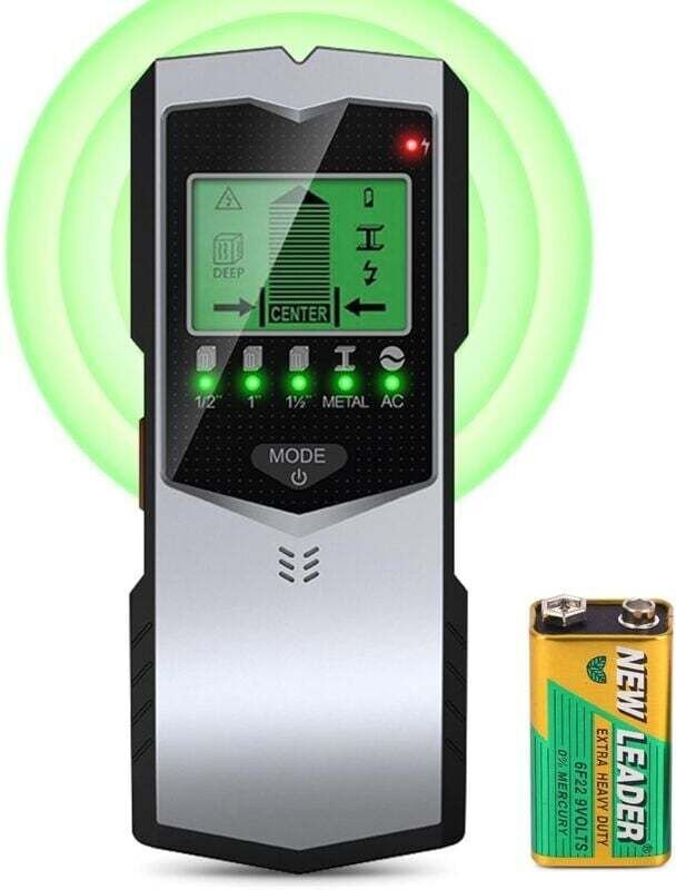 Kabeldetektor, 5-in-1-Wanddetektor, LCD-Display mit Batterie, Metallwanddetektor, Materialdetektor mit akustischem Alarm...