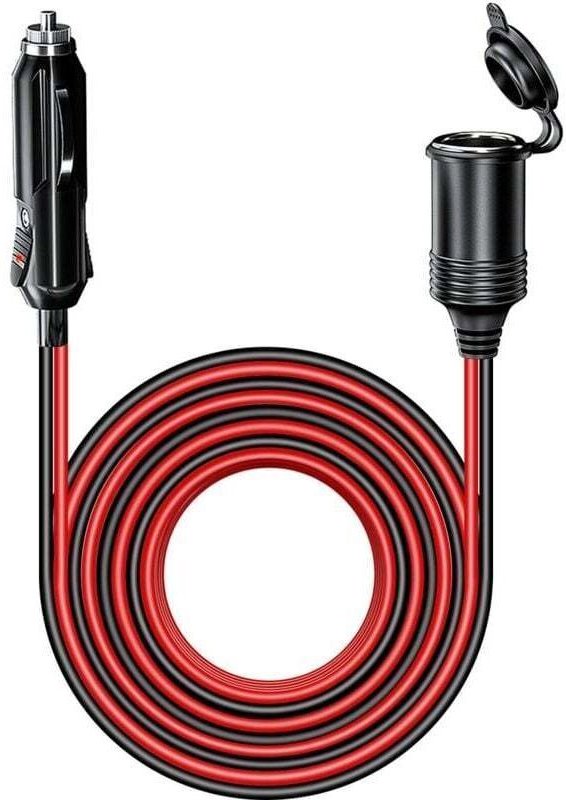 4,0 m wasserdichtes Kfz-Zigarettenanzünder-Verlängerungskabel mit 15-A-Sicherung, 12-V-/24-V-Zigarettenanzünderadapter, ...
