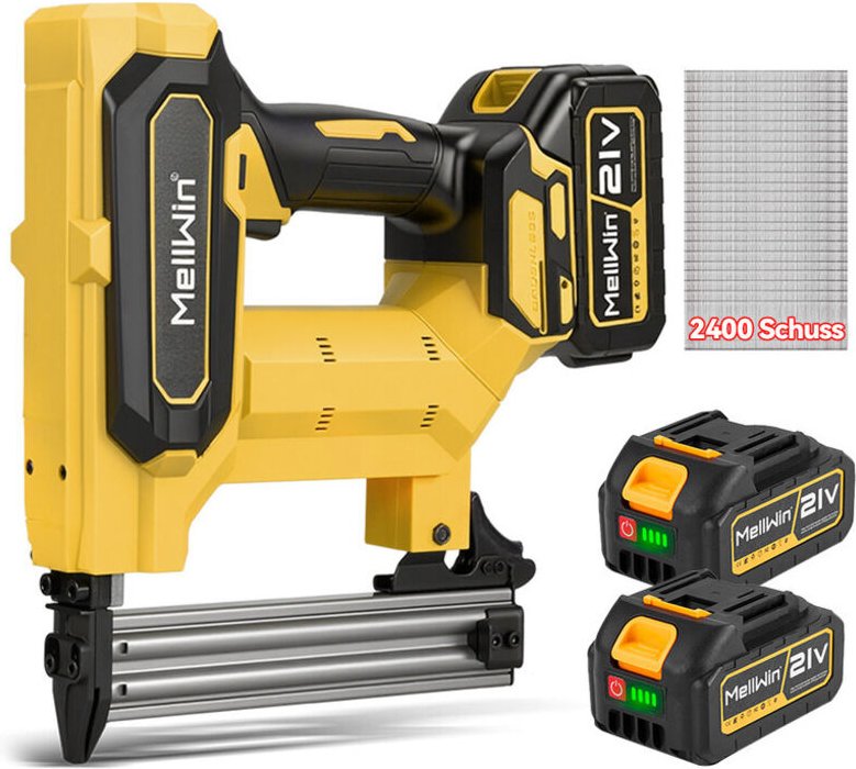 Professioneller Akku-Nagler (gerade Nägel, Nagellänge: 10–30 mm) – Mit zwei 3,0 Ah Akkus und 2400 Nägeln F30