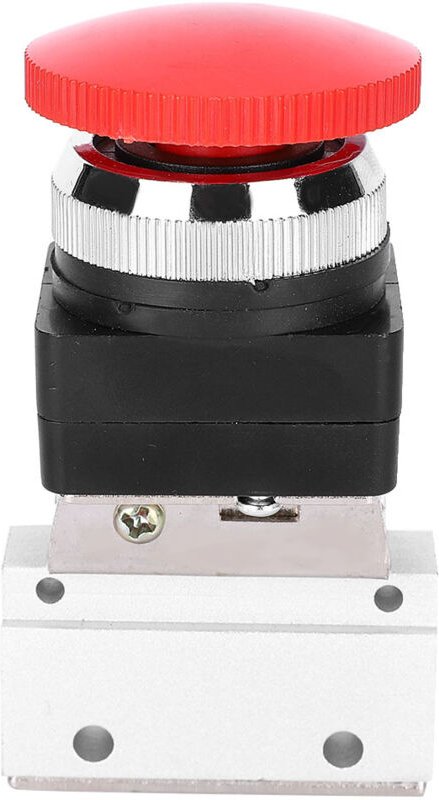 2-Positionen 3-Wege G1/8 Mechanisches pneumatisches Pilz-Druckknopfschalter MOV-03 Luftmechanisches Ventil, Tasten und A...