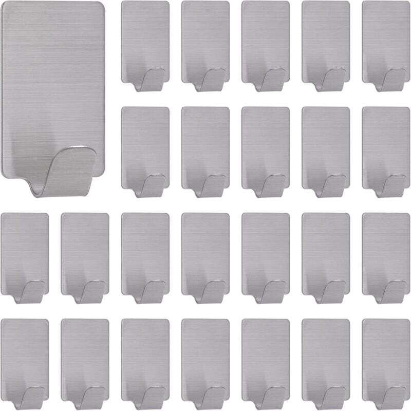 XVX - Klebehaken, 24 Stück, Badezimmer-Wandhaken aus Edelstahl, wasserdichter und rostfreier Handtuchhaken, max. 3 kg, k...