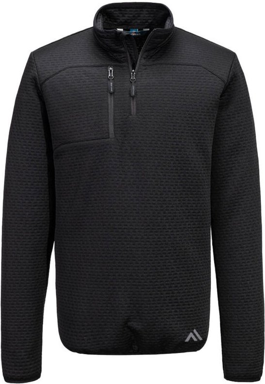 Sweatshirt Texturiert 1/4 Reißverschluss Kx3 – Größe M – Schwarz – Portwest