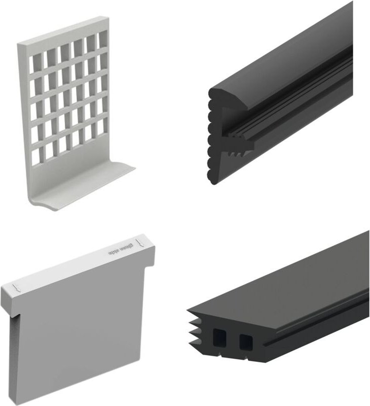 Dichtungsset für Bodenprofile 5000, Glasstärke 12,76 mm,Kunststoff/Gummi - Economy