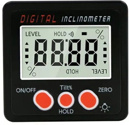Digitaler Neigungsmesser mit Winkelmesser, 4-Zoll-Wasserwaagen-Winkelmesser, Hintergrundbeleuchtung, Magnetfuß, Anzeige ...