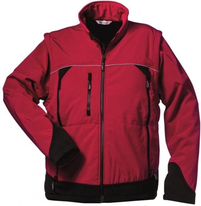 Gr .S (46/48) OMEGA SOFTSHELL-JACKE MITABNEHMBAREN ÄRMELN rot OMEGA SOFTSHEL