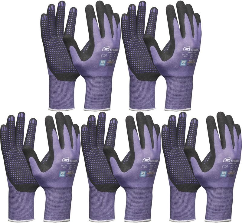 Arbeitshandschuh Gebol Handschuhe Multi Flex Lady lila Größe 7 (s) 5 Paar
