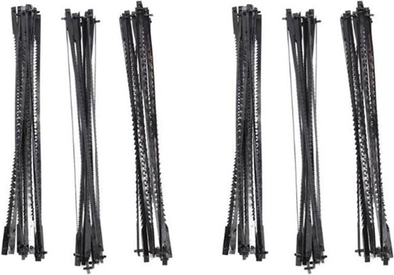 72 Stück Dekupiersäge Scrollen Blätter 127 mm Kohlenstoff Stahl Laubsäge Blätter mit Kreuz Stift 15/18/24 Zähne Standard...