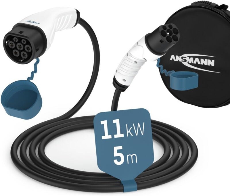 Ansmann - Ladekabel Typ 2 mit 11 kW für Hybrid- & Elektroauto 5 Meter lang