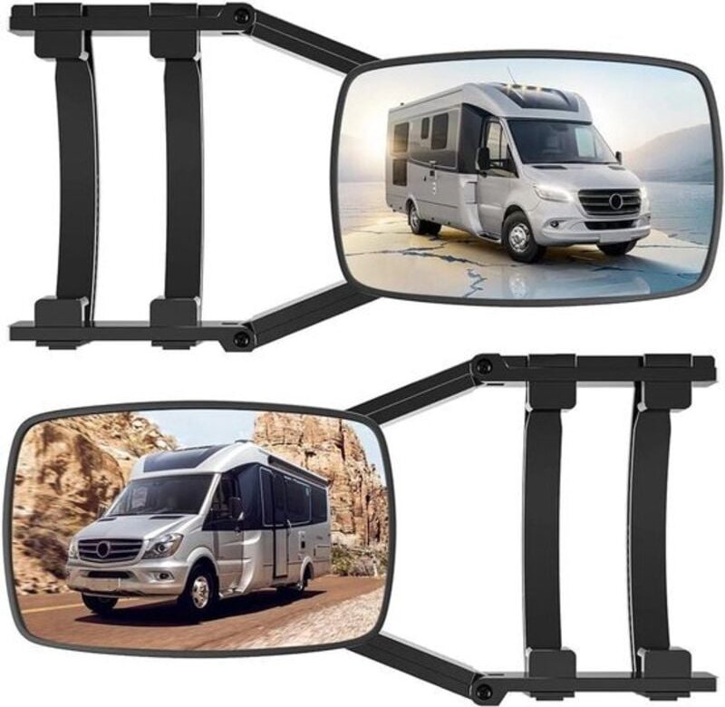 Universeller Wohnwagen-Rückspiegel (2-teilig) mit Totwinkelverlängerung – Außenspiegelverlängerung für Wohnmobile