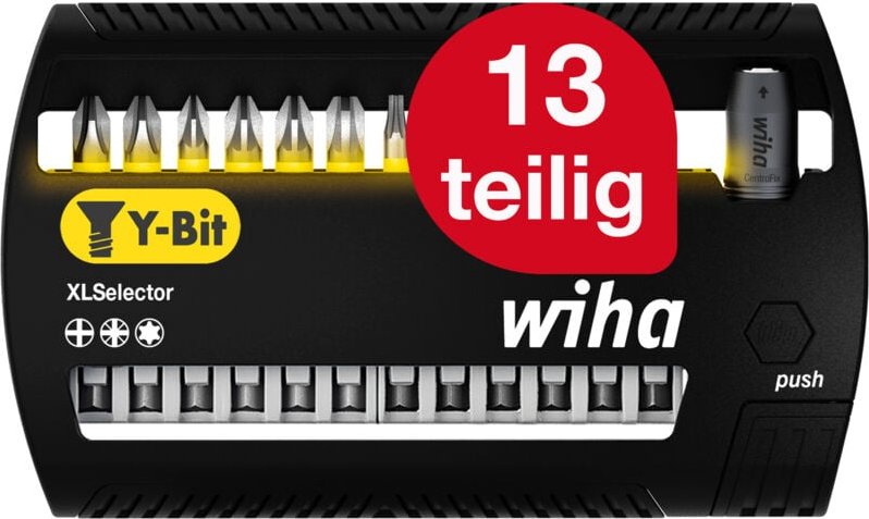 Bit Set XLSelector Y-Bit 13-tlg. i 50 mm ph, Pozidriv, torx 1/4' E6,3 i magnetischer Bithalter i Impact- & Schlagschraub...
