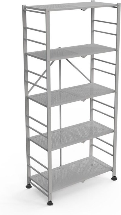 Kleine Regale, 5 Böden, Traglast 40 kg, 71x38x156h cm Grau