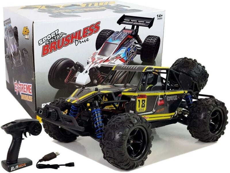 High-Speed 1:18 Off-Road Buggy - 45 km/h, 4x4, Yellow