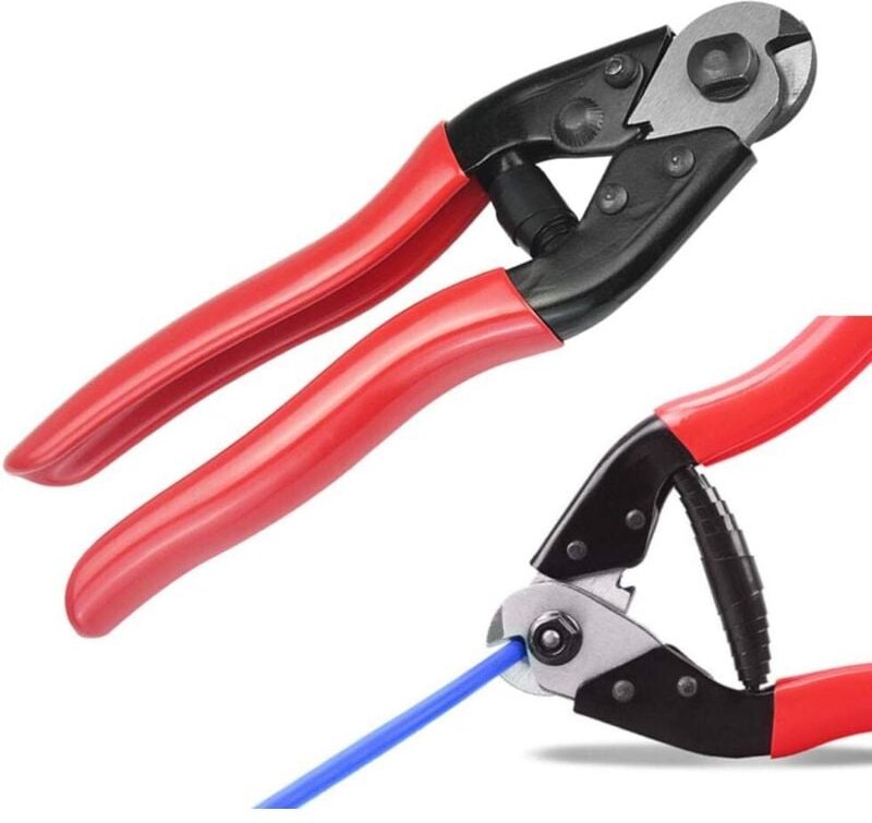 Multifunktions-Kabelschneider, 7-mm-Stahl-Fahrradkabelschneider, Ratschen-Kabelschneider, robuste Kabelschneiderzange mi...