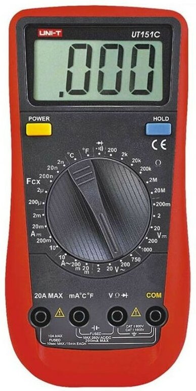 Uni-t - UT151C Digital-Multimeter 1000Vdc, 600Vac, 10Adc/ac, Temperatur...