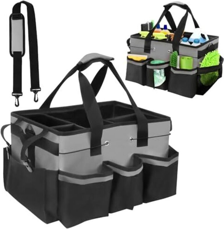 Putzkorb mit Griff, Putzkorbtasche mit verstellbarem Schultergurt zur Aufbewahrung von Reinigungsmitteln, für Haushaltsh...