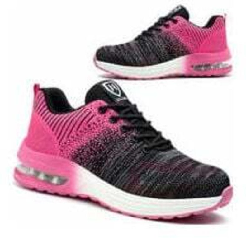 Leichte, atmungsaktive und bequeme Sicherheitsschuhe für Damen und Herren mit Stahlkappe, schwarz und pink, Größe 40 - R...