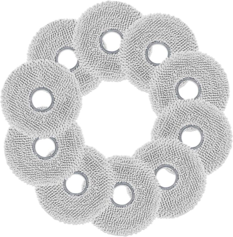 10 Ersatzreinigungstücher für Ecovacs X1 X2 T10 T30 Saugroboter, hergestellt aus einem neu verbesserten Mikrofasermateri...