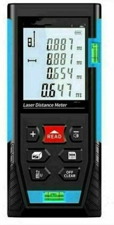 Jalleria - 50 m Laser-Entfernungsmesser, Lasermessgerät, berechnet die Entfernung des Oberflächenvolumens, Pythagoras-Fu...