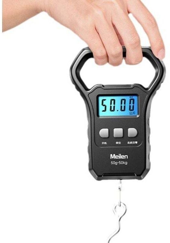 Angelwaage, Hängende Gepäckwaage (50 kg) mit hintergrundbeleuchtetem LCD-Bildschirm, für Koffer mit großen Griffen, Digi...