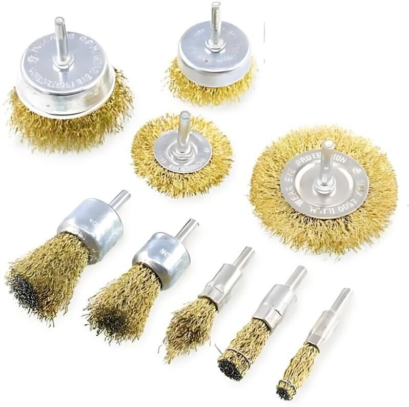 9 stücke Messing Drahtbürste, Scheibenbürste Topfbürste Rundbürste Für Bohrmaschine, Edelstahldraht