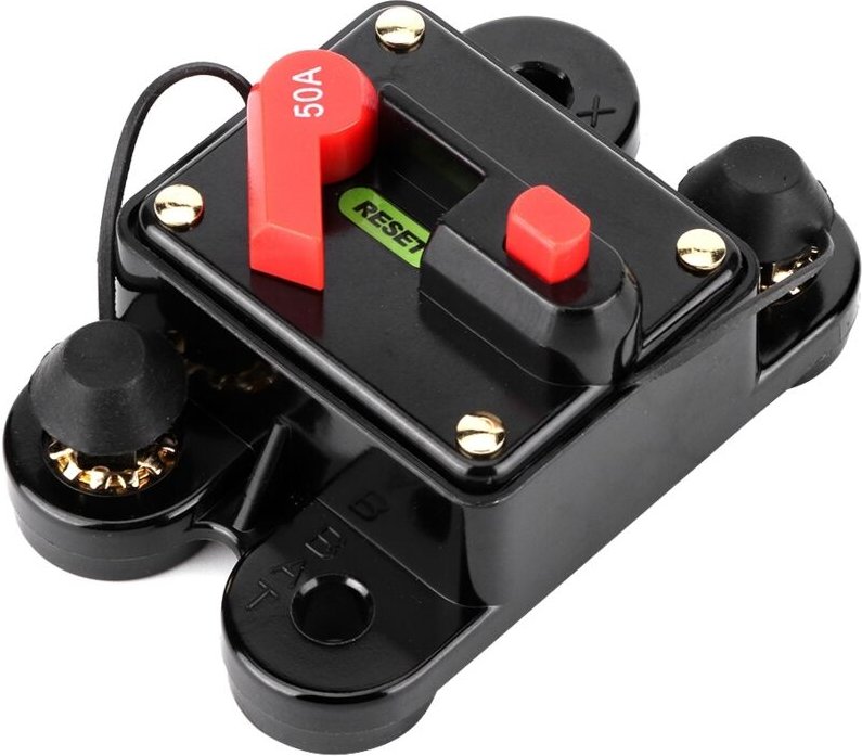 Wasserdichte Sicherungshalter 12V, Manueller Audio-Leistungsschalter Sicherungshalter Rückstell-Leistungsschalter 12V 50...