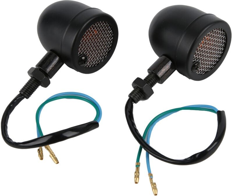 Tbest Blinker, 2 Stück LED Motorrad-Blinkerlampe 12V Vintage Gelbes Licht Schwarzes Gehäuse Universelle Modifikation.