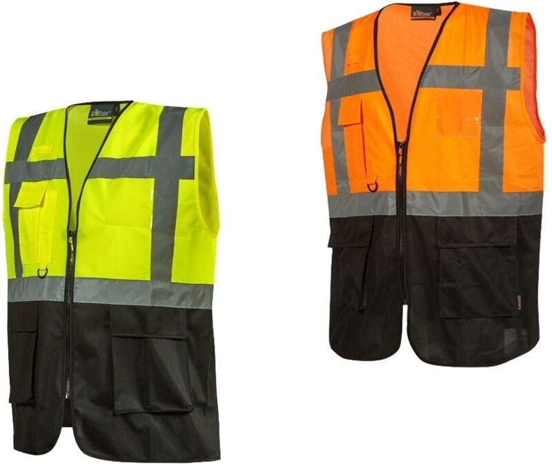 U-Power Diadem Warnweste mit mehreren Taschen - S - Gelb