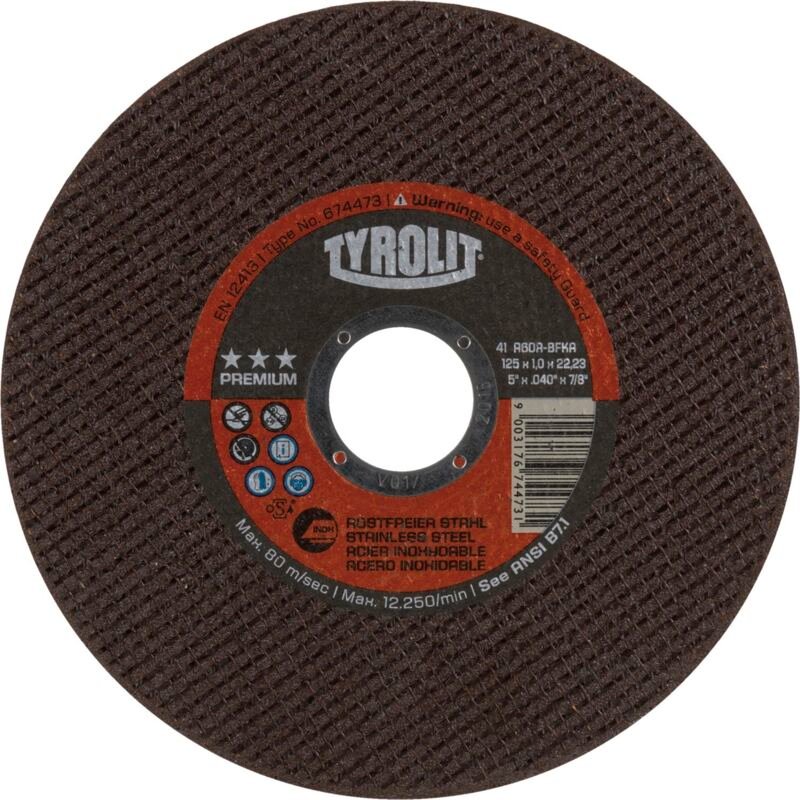 FP - tyrolit 34332803 Trennscheibe A60R-B Premium D125x1mm gerade inox Bohrung 22,2