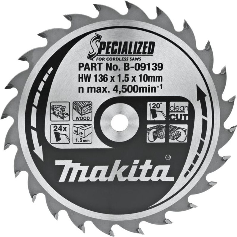 Makita Akku-Handkreissägeblatt 136 x 10 mm • 24 Zähne