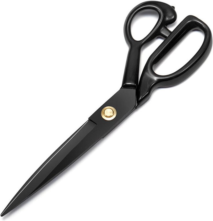 Professionelle Nähschere aus Kohlenstoffstahl zum Schneiden von Stoffen, Kleidung, Leder und Rohmaterialien (schwarz)
