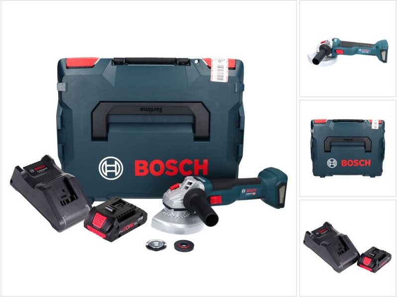 Bosch GWS 18V-10 Professional Akku Winkelschleifer 18 V 125 mm Brushless + 1x ProCORE Akku 4,0 Ah + Ladegerät + L-Boxx