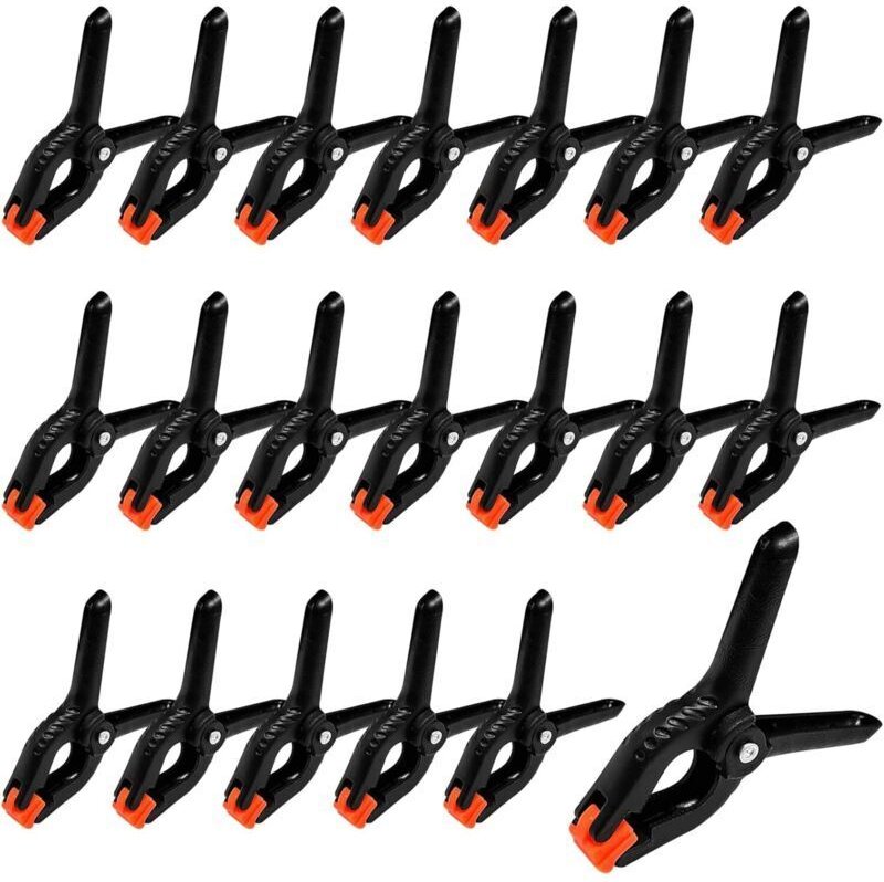 Set mit 20 Federklemmen, 70 mm (2 Zoll) Kunststoffklemmen, Einhand-Klemmzange, Federklemmen mit aktiver Klaue, Mehrzweck...