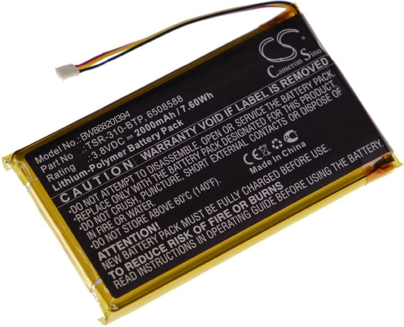 vhbw Akku Ersatz für Crestron 6508588, TSR-310-BTP für Handheld Computer Scanner (2000 mAh, 3,8 V, Li-Polymer)