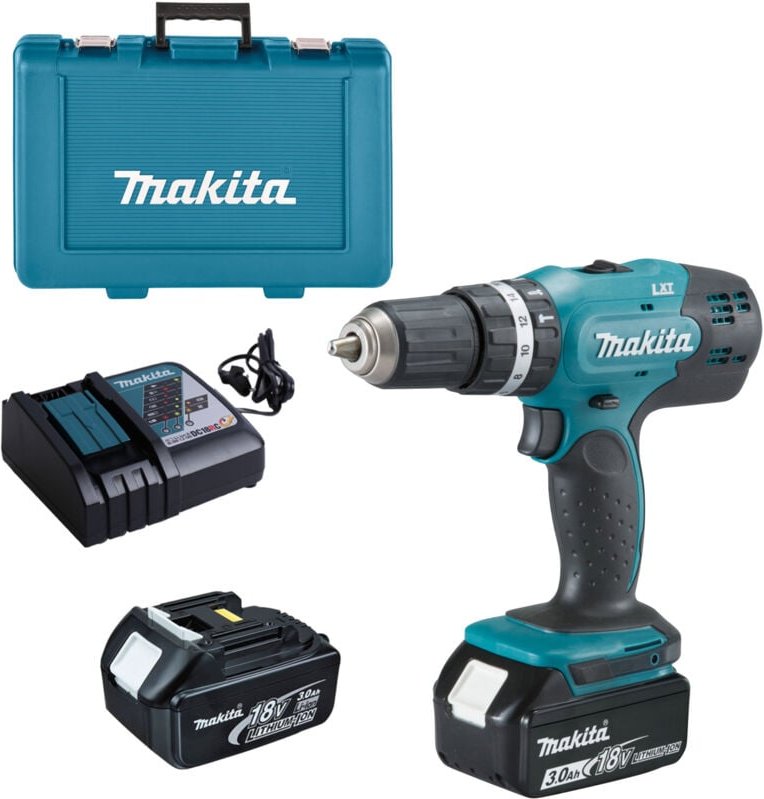 18V lxt Schlagbohrmaschine (2x3.0 Ah) im Koffer Makita DHP453RFE