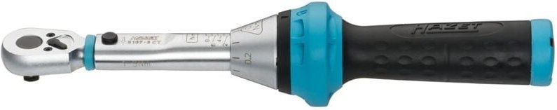 Drehmoment-Schlüssel, Nm min-max: 1 - 9 Nm, Toleranz: 4%, Vierkant massiv 6,3 mm (1/4) - Hazet