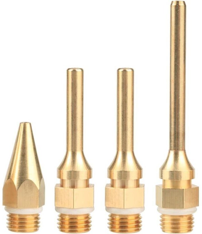 4-teiliges Heißklebepistolen-Düsenset aus Kupfer, austauschbare Düsen mit 10,8 mm Gewindedurchmesser, Ersatzzubehör für ...