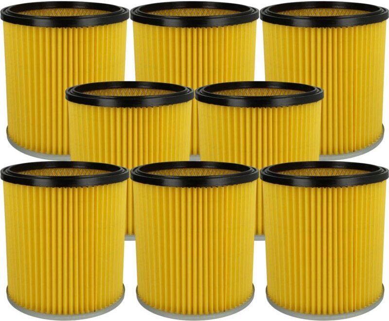 vhbw 8x Faltenfilter Ersatz für Kärcher 6.414-354.0, 6.414-335.0 für Staubsauger - Patronenfilter Gelb Abwaschbar