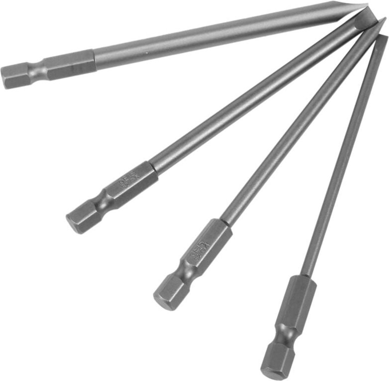 16 StüCk Lange Magnet Schraubendreher Bits Set Schlitz + Kreuz Sechskant Torx Bohrer 1/4 Sechskantschaft 100 Mm LäNge
