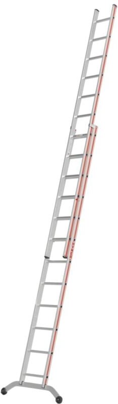 Hymer Schiebeleiter mit gebogener Traverse 2x10 Sprossen