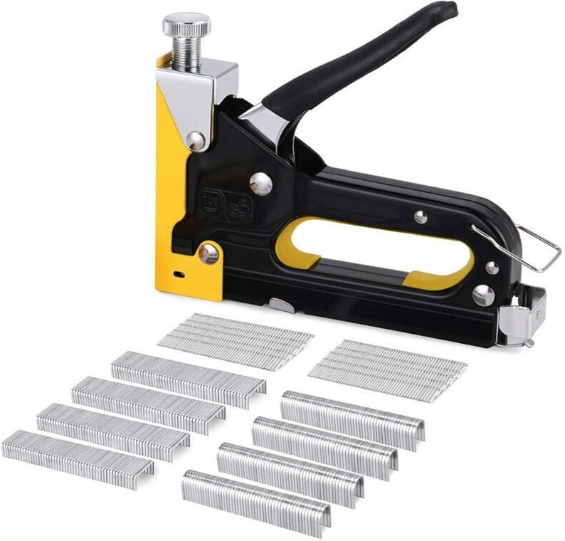 Handtacker/Nagler mit 3000 Klammern und Klammerentferner, Handtacker und -nagler aus Stahl